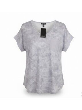 Jones New York Womens Light Gray Casual Pocket Tee Size L